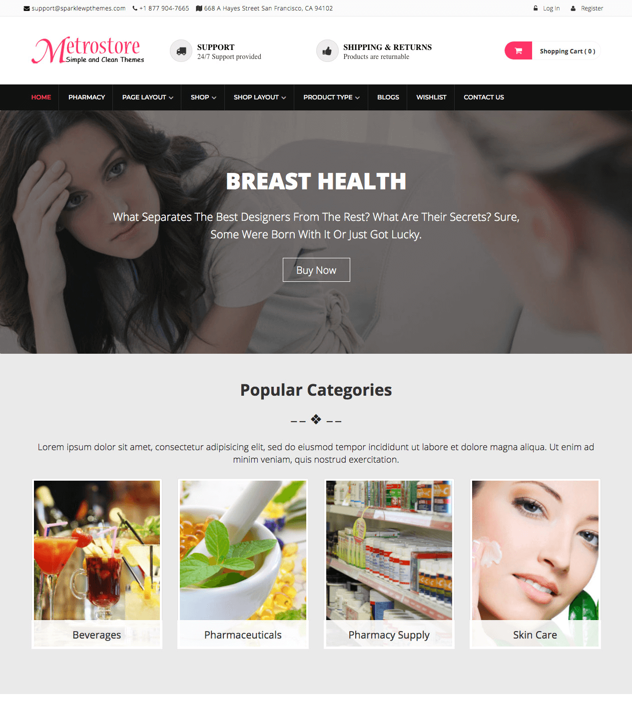 Sparkle Theme-MetroStore-Pharmecy